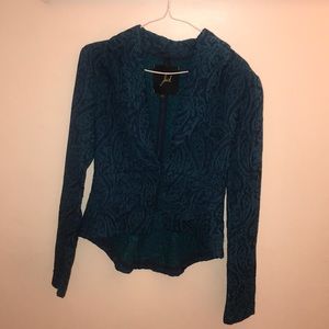 Teal patterned blazer